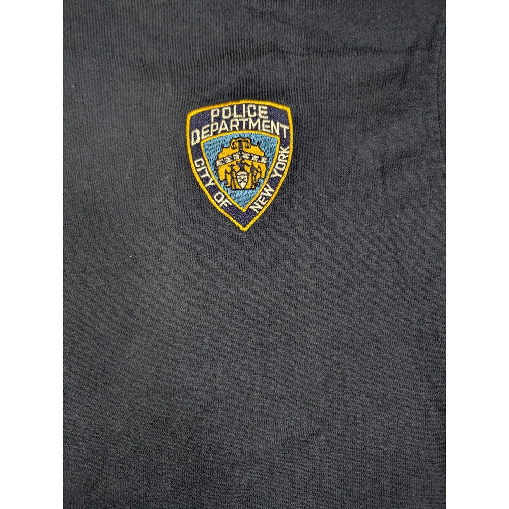 Vintage Liberty NYPD Police Dept Turtleneck Shirt Navy Blue Cotton Mens XL USA - Picture 4 of 7